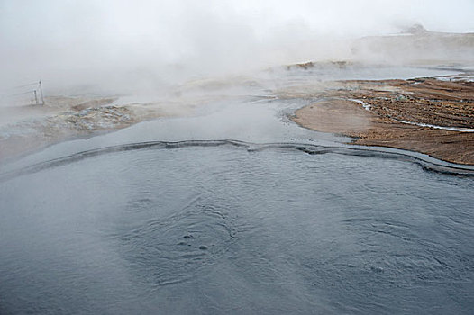 泥,水池,地热,区域,米湖,北方,冰岛