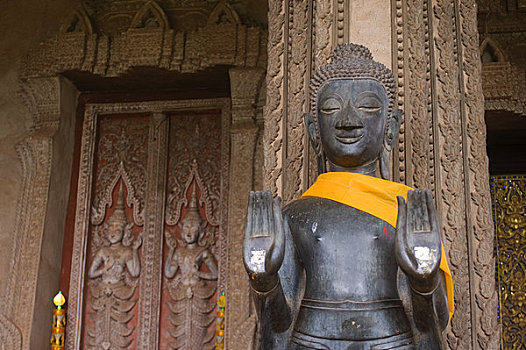 老挝,万象,桶,佛像
