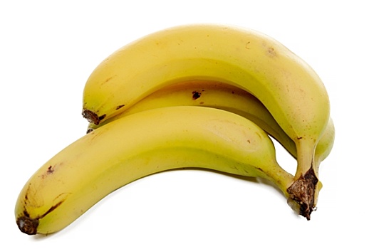 三个,香蕉,隔绝,白色背景