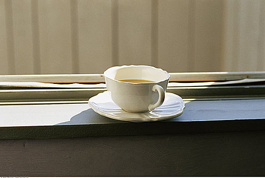 茶杯,窗台