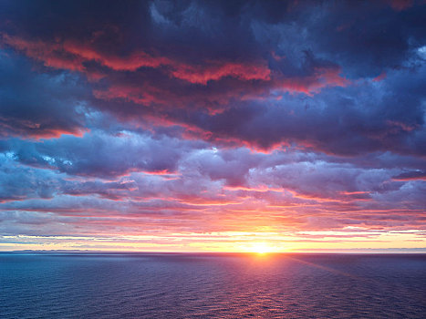 日出,上方,地中海,马略卡岛,巴利阿里群岛,西班牙