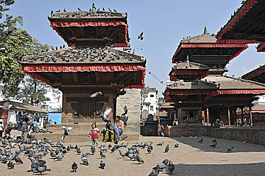 尼泊尔,加德满都,庙宇,杜巴广场