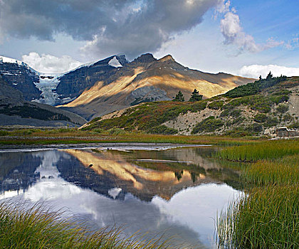 攀升,基奇纳,反射,水塘,碧玉国家公园,艾伯塔省,加拿大