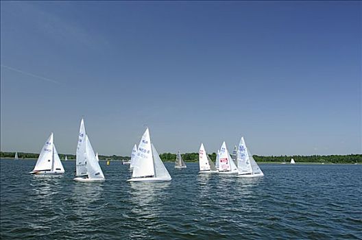 帆船,基姆湖,湖,上巴伐利亚,巴伐利亚,德国