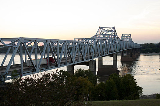 桥,上方,密西西比河