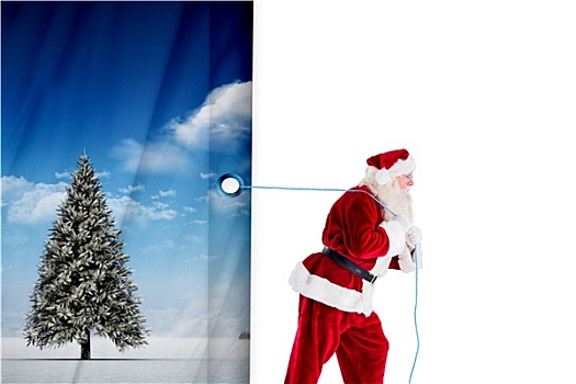 合成效果,图像,圣诞老人,拉拽,绳索