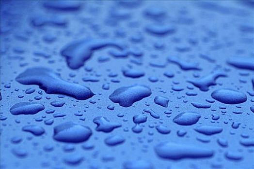 水滴,小水滴,蓝色,表面