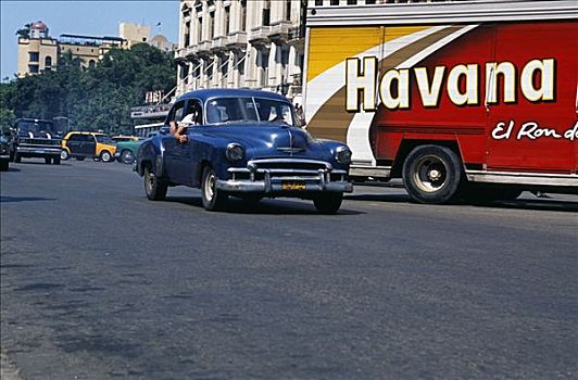 老爷车,哈瓦那,朗姆酒,卡车,哈瓦那老城,老哈瓦那,世界遗产,古巴