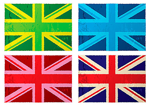 收集,抽象,英国,低劣,旗帜,彩色