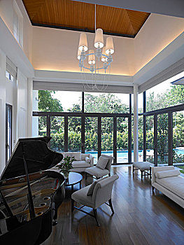 大钢琴,客厅,私人住宅,新加坡