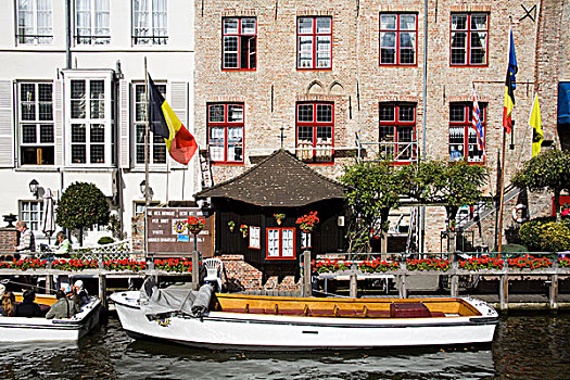 游览船,运河,布鲁日,比利时
