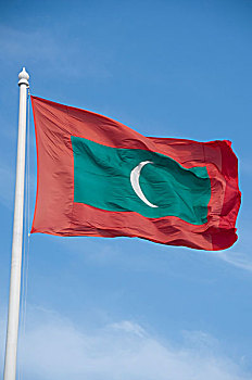 马尔代夫,岛屿,首都,群岛,旗帜,绿色,室内,红色,地点,白色,月牙状