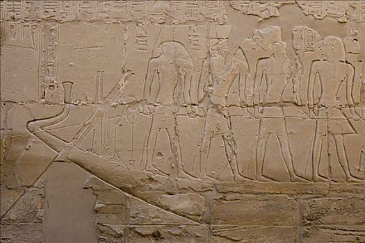 象形文字,柱子,墙壁,多柱厅,卡尔纳克神庙,路克索神庙,尼罗河流域,埃及,非洲