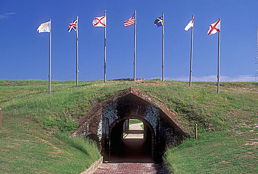 道路,通过,隧道,堡垒,古迹,阿拉巴马,美国