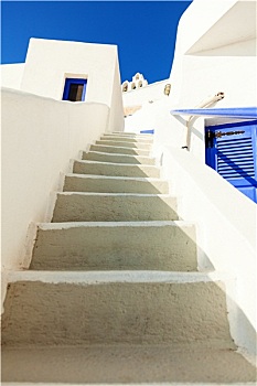 白色,楼梯,锡拉岛