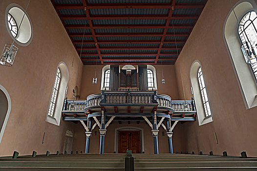 器官,阁楼,教堂,风格,1898年,弗兰克尼亚,巴伐利亚,德国,欧洲
