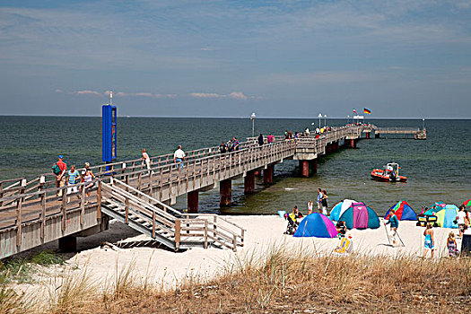 码头,波罗的海,胜地,费施兰德-达斯-茨因斯特,半岛,梅克伦堡前波莫瑞州,德国,欧洲