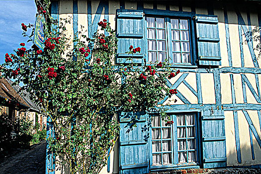 法国,蓝色,房子,城堡,街道,圣徒