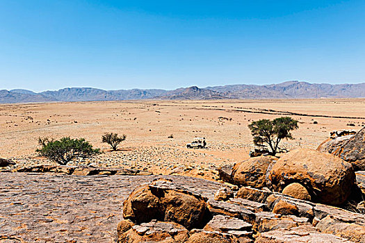吉普车,自然保护区,脚,山,纳米比亚,非洲