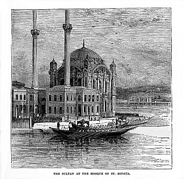 苏丹,清真寺,索菲亚,君士坦丁堡,土耳其,19世纪,艺术家,未知