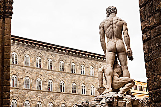 大力神,雕塑,市政广场,佛罗伦萨,托斯卡纳,意大利