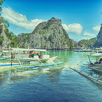 菲律宾,风景,悬崖,漂亮,天堂湾,热带,泻湖