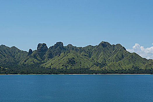 印度尼西亚,科莫多岛,科莫多国家公园,世界遗产,海景,火山,海岸线