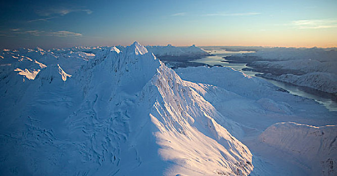 山,高处,冰河湾国家公园,阿拉斯加