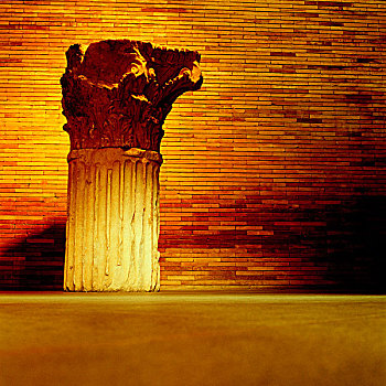 罗马,柱子,博物馆,沭浴,橙色,亮光