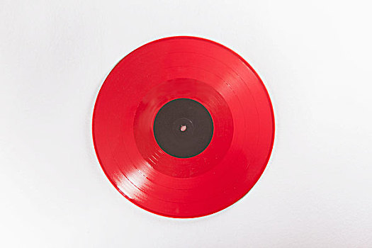 特写,红色,唱片,上方,白色背景