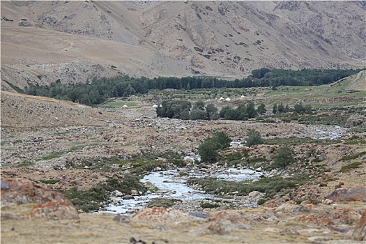 新疆哈密,天山之巅的冰川河谷