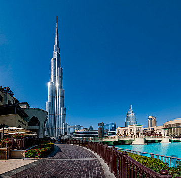 阿联酋迪拜哈利法塔音乐喷泉广场