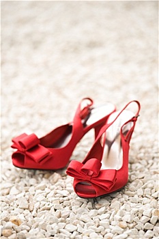 红色,婚礼,鞋
