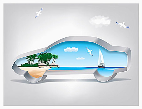 插畫,風(fēng)景,室內(nèi),形狀,汽車