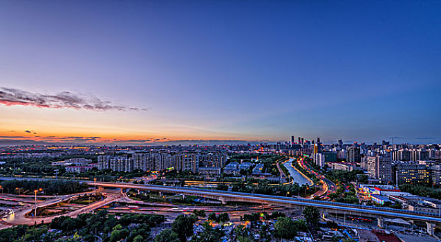 左安门,护城河,二环,北京,日落,天空,车水马龙