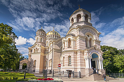 俄国东正教,大教堂,圣诞,耶稣,里加,拉脱维亚