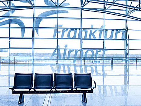 长椅,离开,法兰克福,机场,黑森州,德国,欧洲