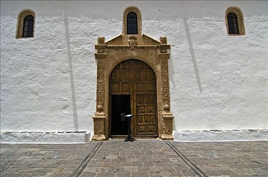 大门,教区教堂,富埃特文图拉岛,加纳利群岛,西班牙