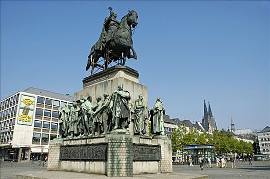 骑马,雕塑,帝王,国王,普鲁士,科隆,北莱茵威斯特伐利亚,德国