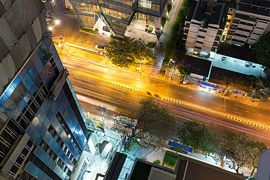 俯视,曼谷,城市