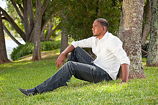 劳德代尔堡,佛罗里达,美国,一个,男人,肖像,坐,公园