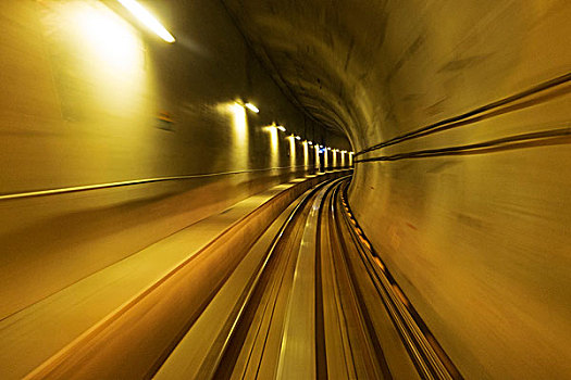 高架列车,隧道,温哥华,加拿大