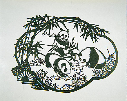 剪纸－熊猫