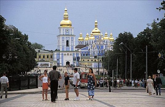 风景,东正教,寺院,基辅,乌克兰,欧洲