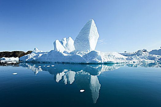 格陵兰,伊路利萨特冰湾,雕刻,冰山,反射