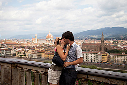 亲吻,背景,佛罗伦萨,意大利,欧洲