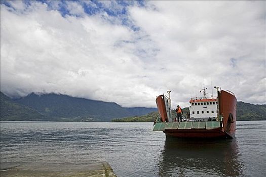 车辆渡船,港口,巴塔哥尼亚,智利,南美