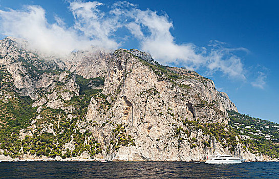 海边风景,石头,悬崖,卡普里岛,地中海,意大利