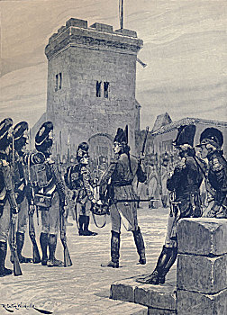 练习,民兵,城堡,1896年,艺术家
