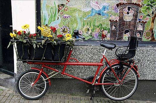 自行车,篮子,运输,商品,座椅,孩子,阿姆斯特丹,荷兰